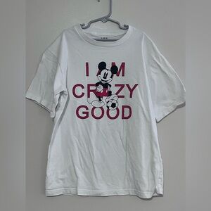 Uniqlo Kids White Mickey Mouse Soccer Graphic T-Shirt, Size 13